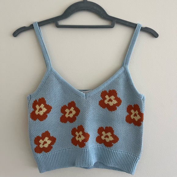 Zara Tops Zara Floral Jacquard Knit Top Poshmark